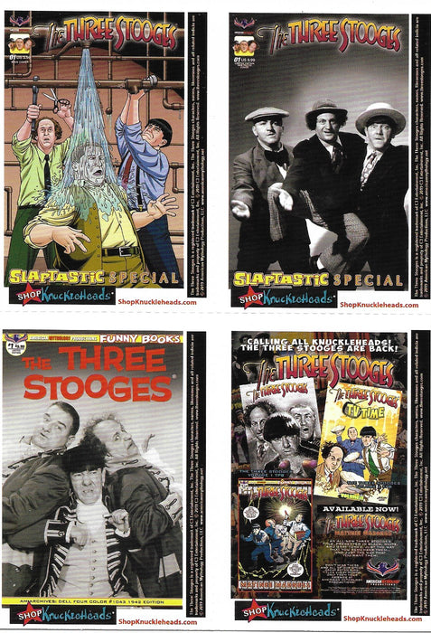 Three Stooges Trading Cards Uncut Promo Comic Covers Sheet Of 4 Shopknuckleheads Exclusive