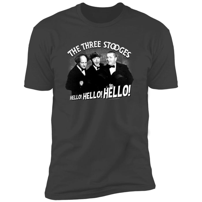 Three Stooges Hello Hello Hello Premium Short Sleeve T-Shirt