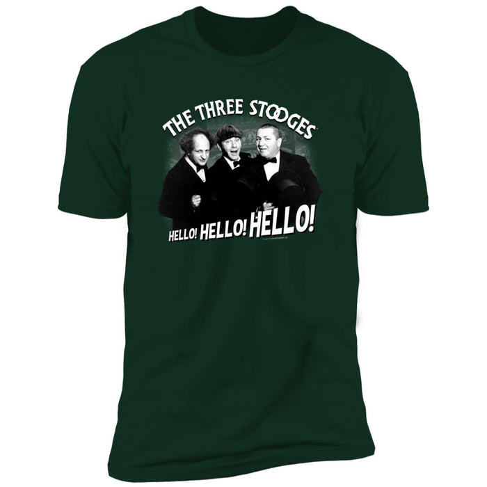 Three Stooges Hello Hello Hello Premium Short Sleeve T-Shirt