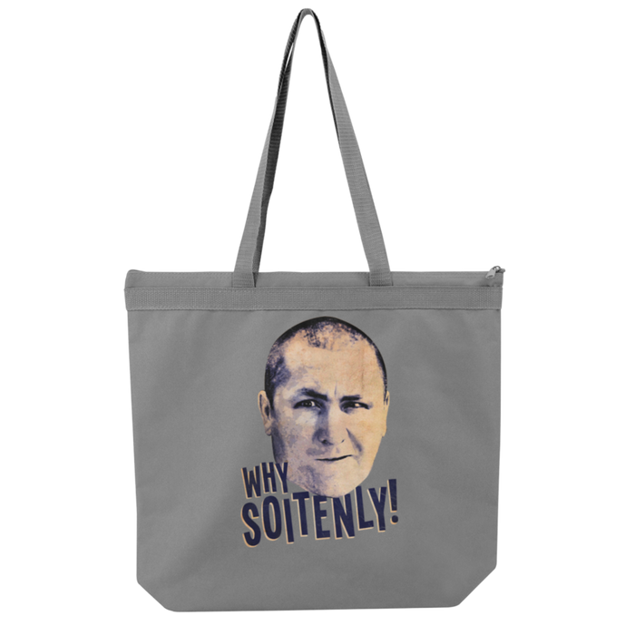 Three Stooges Curly Why Soitenly Liberty Bags Large Zipper Tote