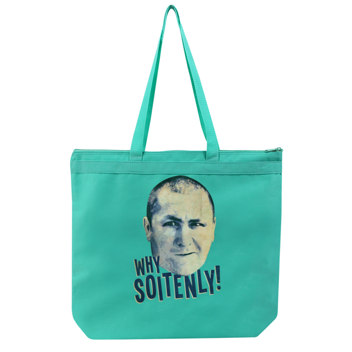 Three Stooges Curly Why Soitenly Liberty Bags Large Zipper Tote