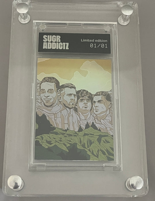 SugrAddictz 1/1 Slabbed Messi, Ronaldo, Pele, Maradona Rushmore HoloFoil