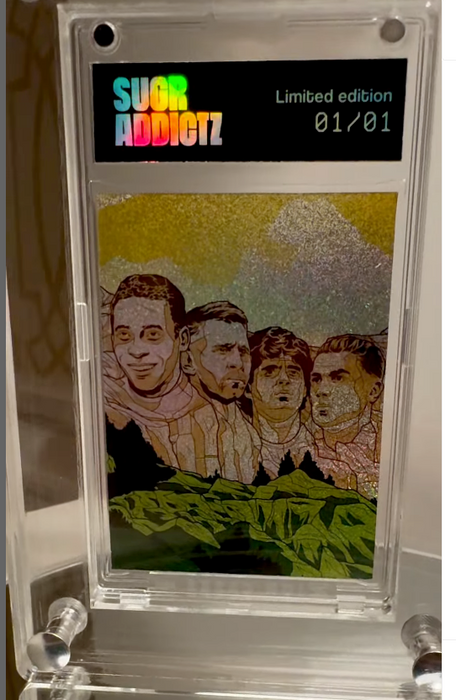 SugrAddictz 1/1 Slabbed Messi, Ronaldo, Pele, Maradona Rushmore HoloFoil