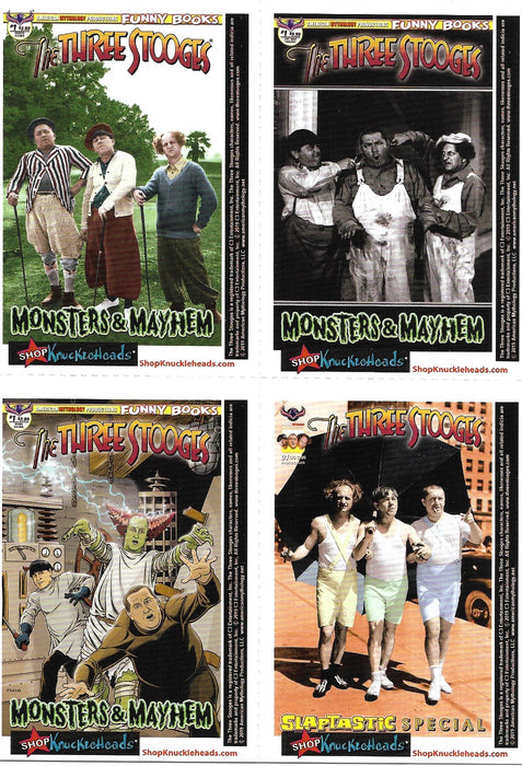 Three Stooges Trading Cards Uncut Promo Comic Covers Sheet Of 4 Shopknuckleheads Exclusive