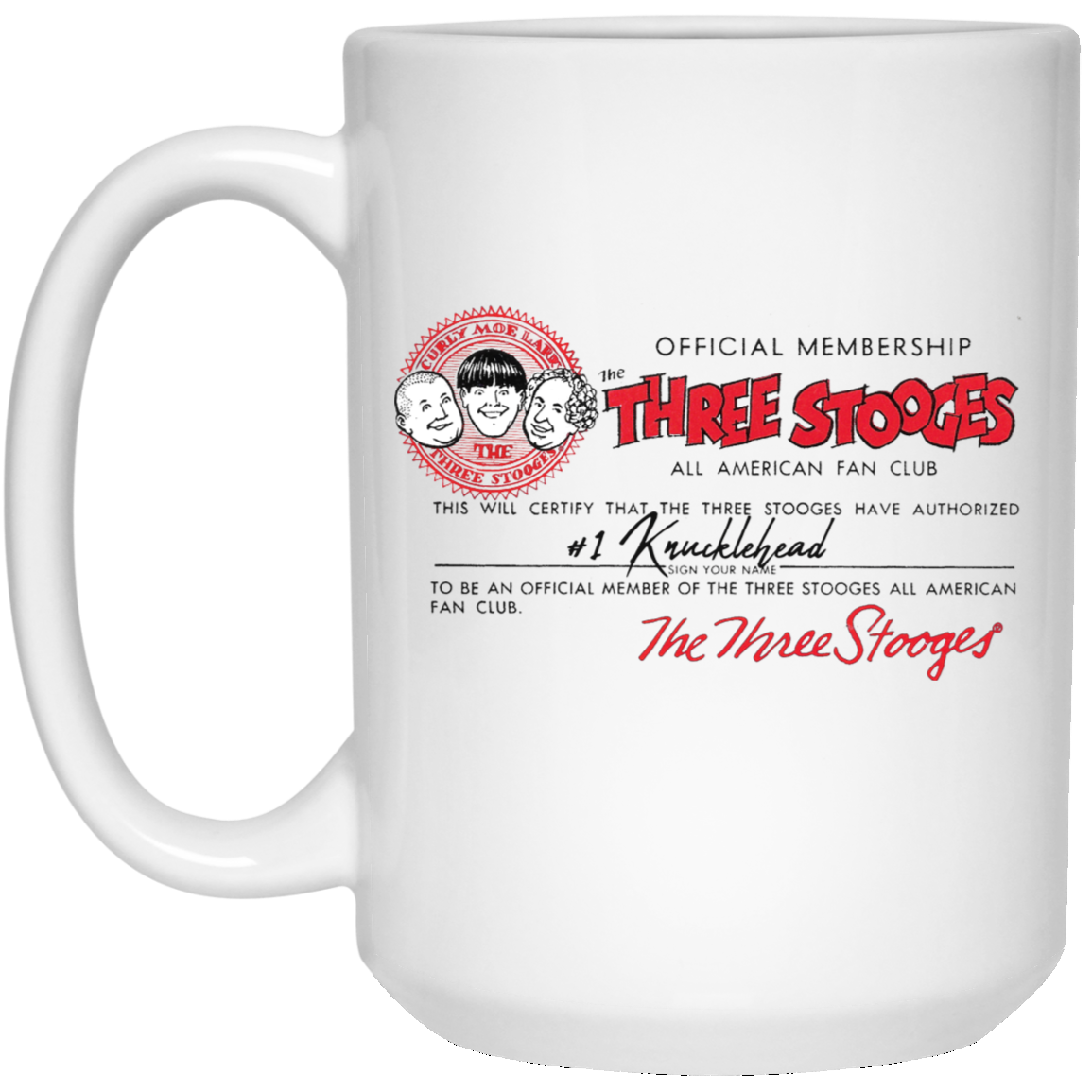 Three Stooges Club Vintage 15 Oz. White Mug — The Three Stooges ...