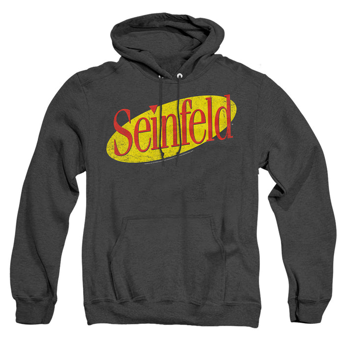 SEINFELD/SEINFELD LOGO-ADULT HEATHER HOODIE-BLACK-LG