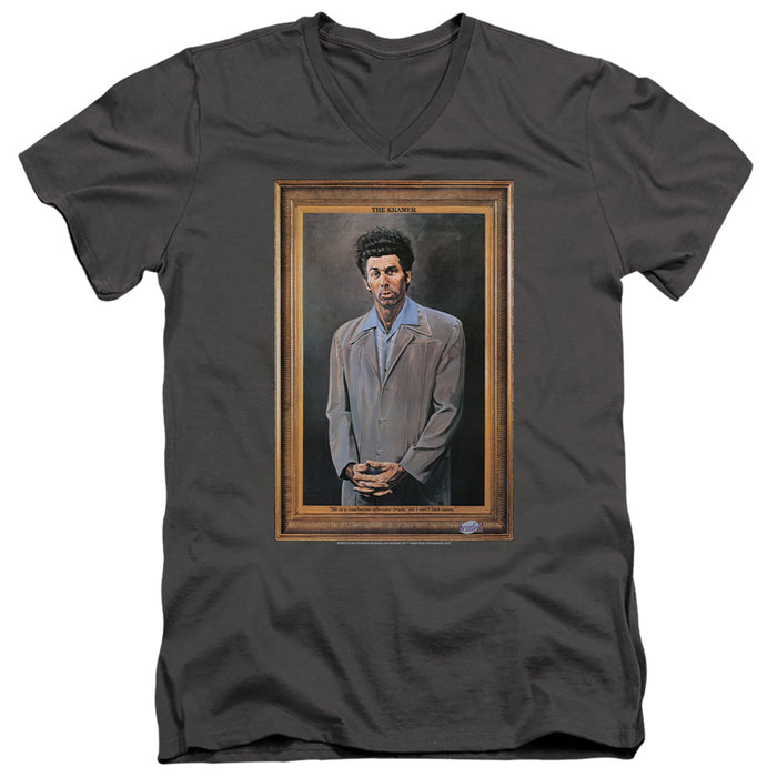 SEINFELD/KRAMER PORTRAIT-S/S ADULT V-NECK 30/1-CHARCOAL-XL