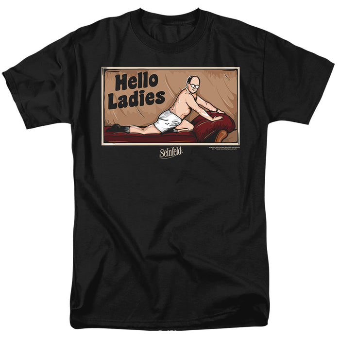 SEINFELD/HELLO LADIES-S/S ADULT 18/1-BLACK-SM